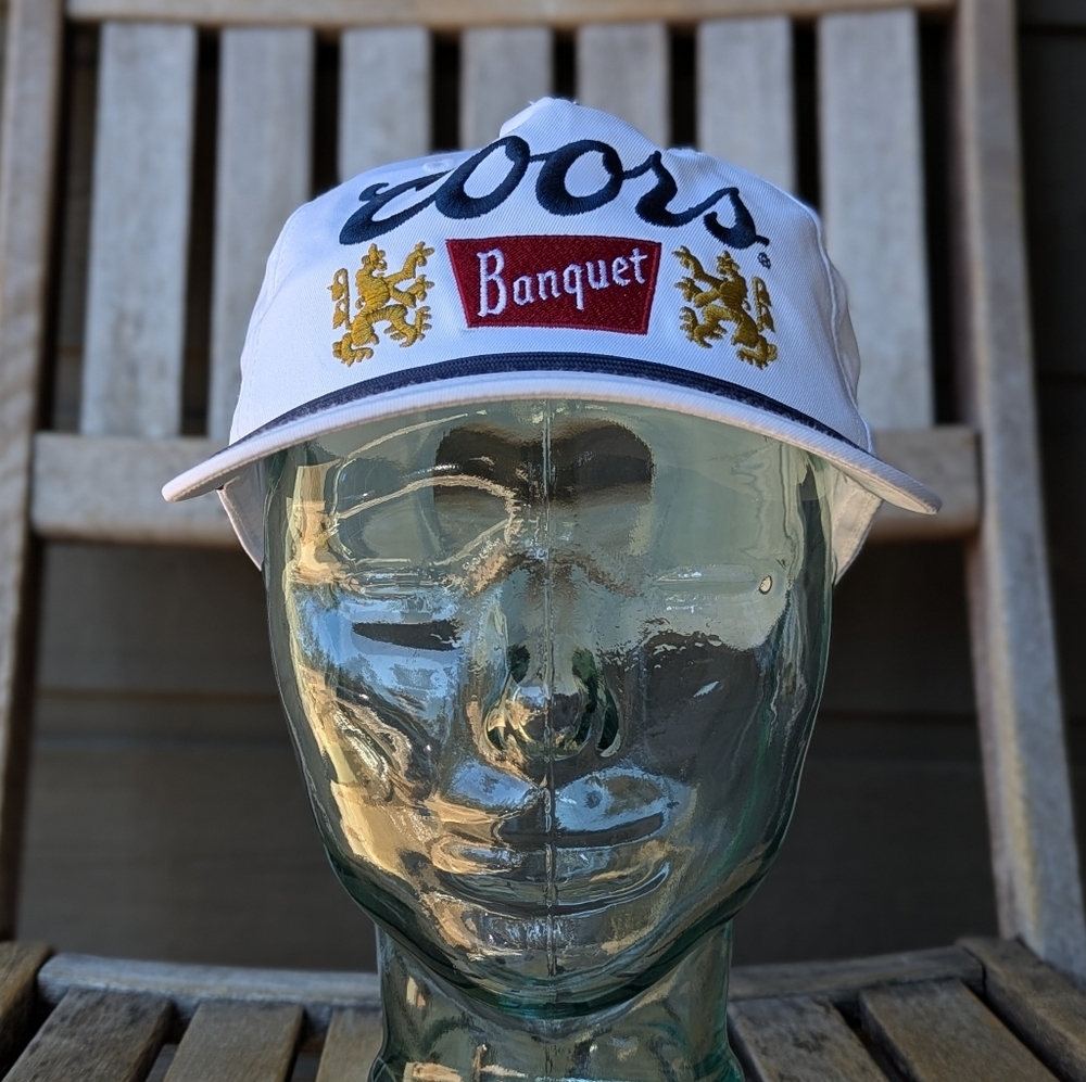 NWOT Mad Engine Embroidered Retro Coors Banquet White Snapback Hat Cap